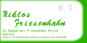 miklos friesenhahn business card